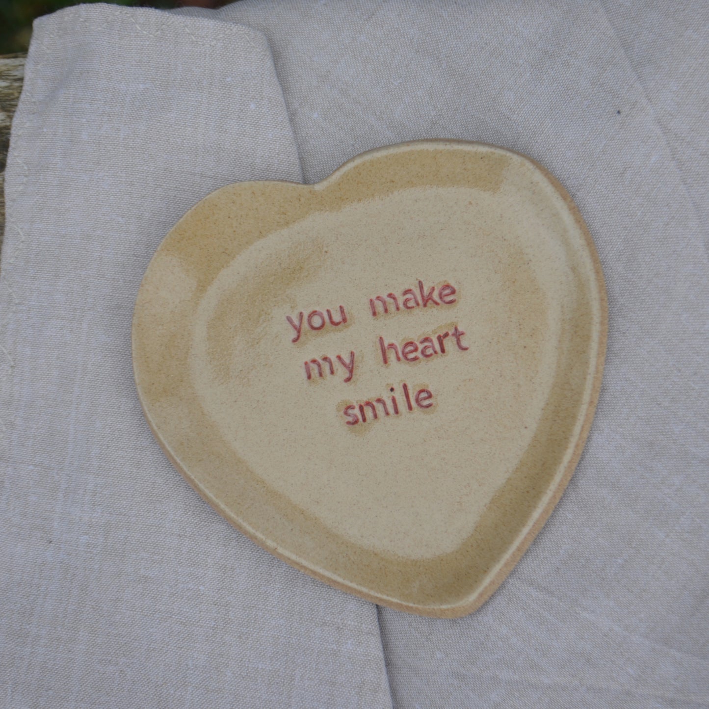 Petite assiette "you make my heart smile"