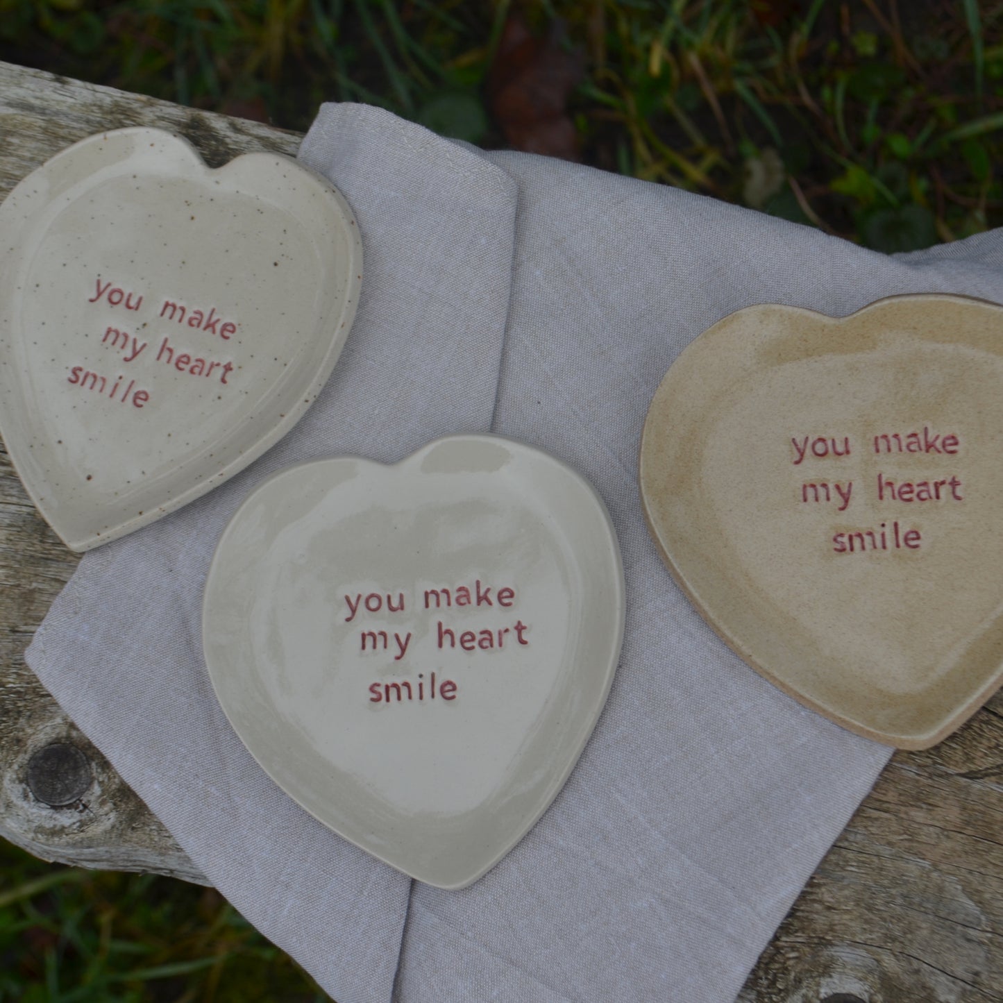 Petite assiette "you make my heart smile"