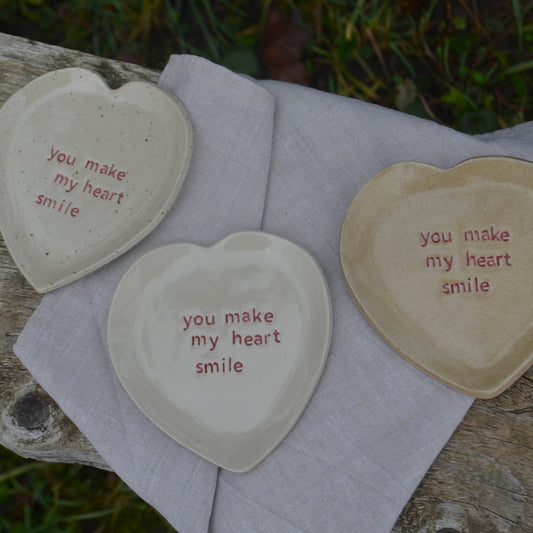 Petite assiette "you make my heart smile"