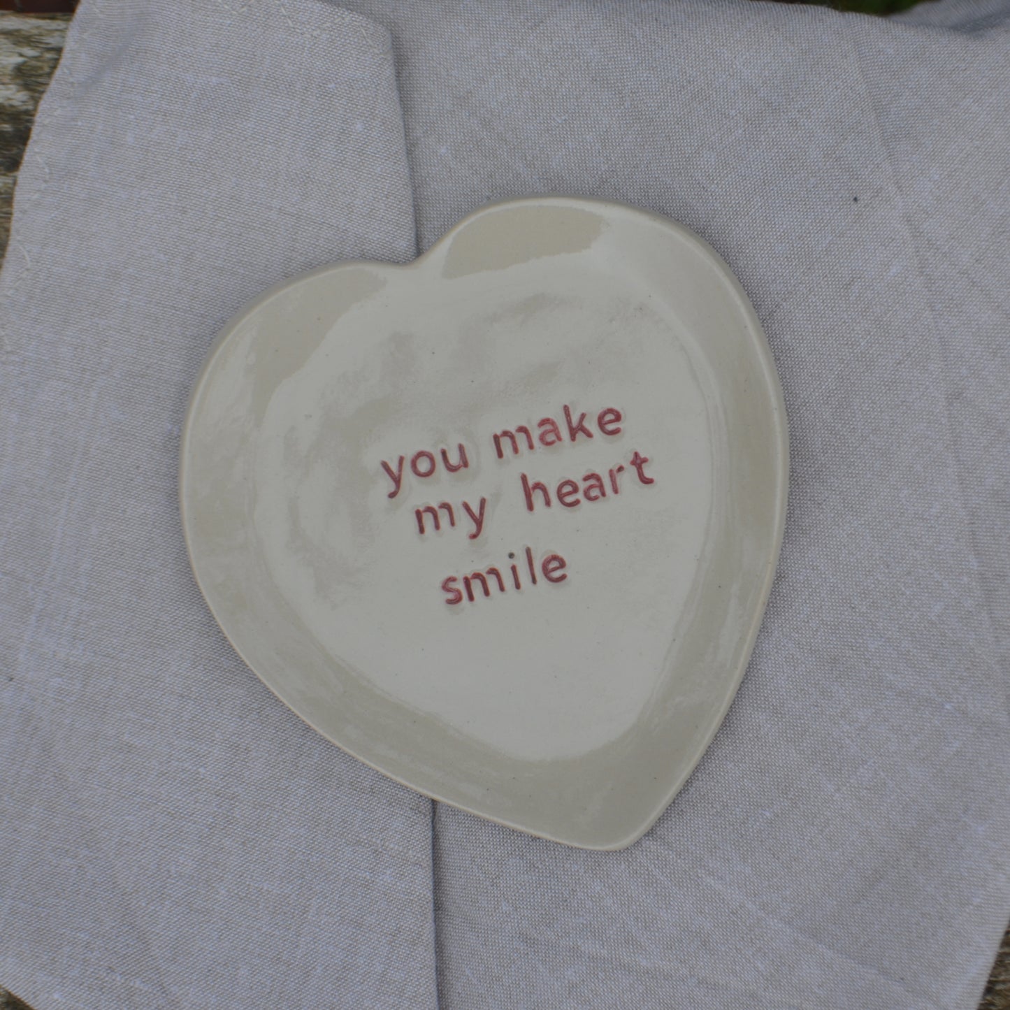 Petite assiette "you make my heart smile"