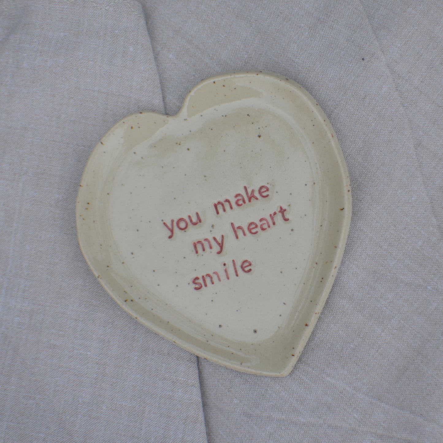 Petite assiette "you make my heart smile"